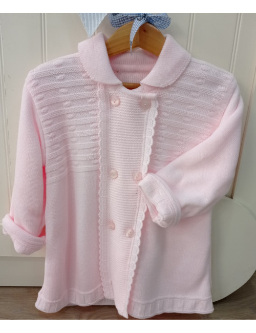 Abrigo lana rosa