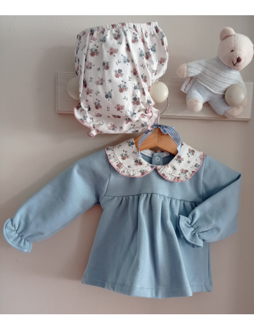 Conjunto algodón flores